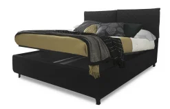 Bissolo Casa Letti Matrimoniali<Letto matrimoniale in ecopelle nera modello KATO