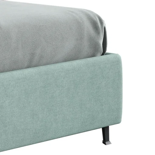 Bissolo Casa Letti Matrimoniali<LETTO MATRIMONIALE IN TESSUTO VERDE ACQUA