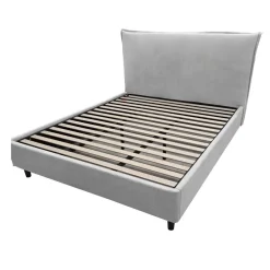 Bissolo Casa Letti Matrimoniali<LETTO MATRIMONIALE LINE CON GIROLETTO IN TESSUTO GRIGIO CHIARO