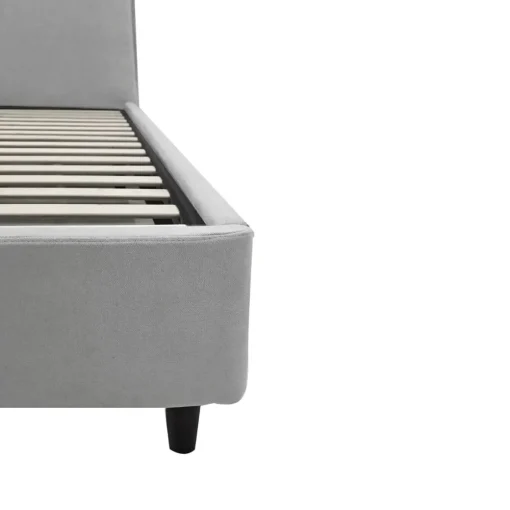 Bissolo Casa Letti Matrimoniali<LETTO MATRIMONIALE LINE CON GIROLETTO IN TESSUTO GRIGIO CHIARO