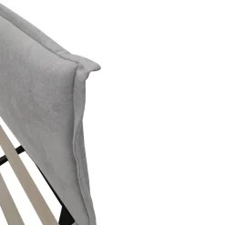 Bissolo Casa Letti Matrimoniali<LETTO MATRIMONIALE LINE CON GIROLETTO IN TESSUTO GRIGIO CHIARO