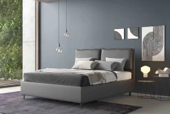 Bissolo Casa Letti Matrimoniali<Letto matrimoniale LOTO in ecopelle grigia