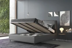 Bissolo Casa Letti Matrimoniali<Letto matrimoniale LOTO in ecopelle grigia