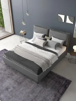 Bissolo Casa Letti Matrimoniali<Letto matrimoniale LOTO in ecopelle grigia
