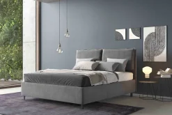 Bissolo Casa Letti Matrimoniali<Letto matrimoniale LOTO in tessuto grigio con contenitore