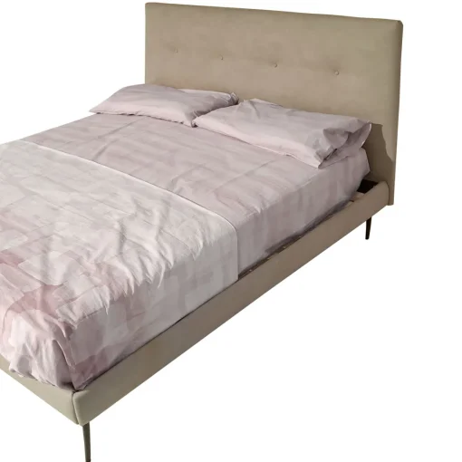 Bissolo Casa Letti Matrimoniali<LETTO MATRIMONIALE MOD. SIMPLE CON GIROLETTO IN TESSUTO ECONABUK GRIGIO