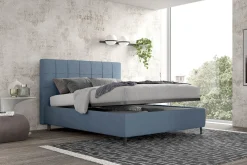 Bissolo Casa Letti Matrimoniali<Letto matrimoniale Mykonos con contenitore in tessuto nubuk