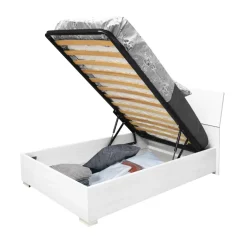 Bissolo Casa Letti Singoli<LETTO SINGOLO CON CONTENITORE BIANCO FRASSINATO