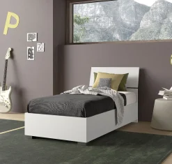 Bissolo Casa Letti Singoli<LETTO SINGOLO CON CONTENITORE BIANCO FRASSINATO