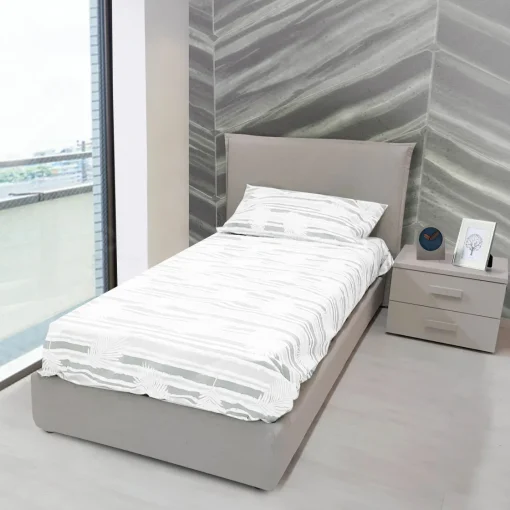 Bissolo Casa Letti Singoli<LETTO SINGOLO CON CONTENITORE MOD. CHANEL IN TESSUTO SABBIA