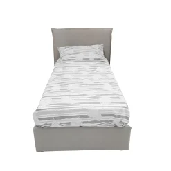 Bissolo Casa Letti Singoli<LETTO SINGOLO CON CONTENITORE MOD. CHANEL IN TESSUTO SABBIA