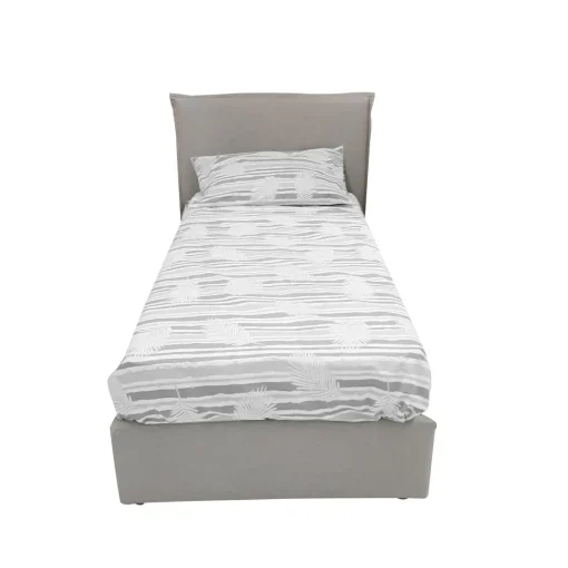 Bissolo Casa Letti Singoli<LETTO SINGOLO CON CONTENITORE MOD. CHANEL IN TESSUTO SABBIA