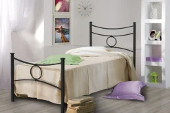 Bissolo Casa Letti Singoli<Letto singolo con giroletto nero in ferro