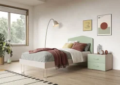 Bissolo Casa Letti Singoli<LETTO SINGOLO CON GIROLETTO MOD. EDDY OLMO E AGAVE