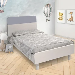 Bissolo Casa Letti Singoli<LETTO SINGOLO CON GIROLETTO MOD. CABRIO ROVERE PANNA E AVIO