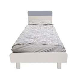 Bissolo Casa Letti Singoli<LETTO SINGOLO CON GIROLETTO MOD. CABRIO ROVERE PANNA E AVIO