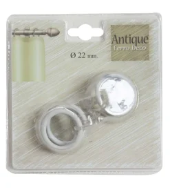 Bissolo Casa Accessori E Pali Tende Finali Per Pali<LINEA ANTIQUE - SET 8 ANELLI PER TENDA IN METALLO COLORE BIANCO-BEIGE: vendita online LINEA ANTIQUE - SET 8 ANELLI PER TENDA IN METALLO COLORE BIANCO-BEIGE in offerta