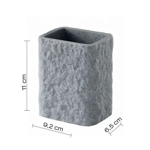 Bissolo Casa Porta Spazzolini<LINEA ARIES - BICCHIERE PORTASPAZZOLINI GRIGIO