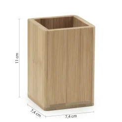Bissolo Casa Porta Spazzolini<LINEA BONNIE - PORTASPAZZOLINI IN BAMBOO NATURALE 7,4X7,4CM H 11CM