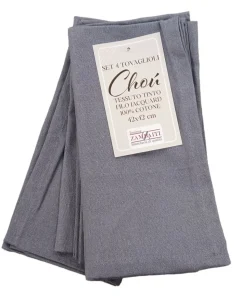 Bissolo Casa Tessile Tavola Tovaglie E Tovaglioli<LINEA CHOU - 4 TOVAGLIOLI IN COTONE 42X42 CM GRIGIO: vendita online LINEA CHOU - 4 TOVAGLIOLI IN COTONE 42X42 CM GRIGIO in offerta