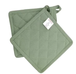 Bissolo Casa Tessile Cucina Guanti E Presine<LINEA CHOU - COPPIA PRESINE IN COTONE TRAPUNTATO CM 18X18 VERDE: vendita online LINEA CHOU - COPPIA PRESINE IN COTONE TRAPUNTATO CM 18X18 VERDE in offerta