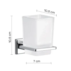 Bissolo Casa Porta Spazzolini<LINEA COLORADO - BICCHIERE PORTASPAZZOLINI CROMO E BIANCO