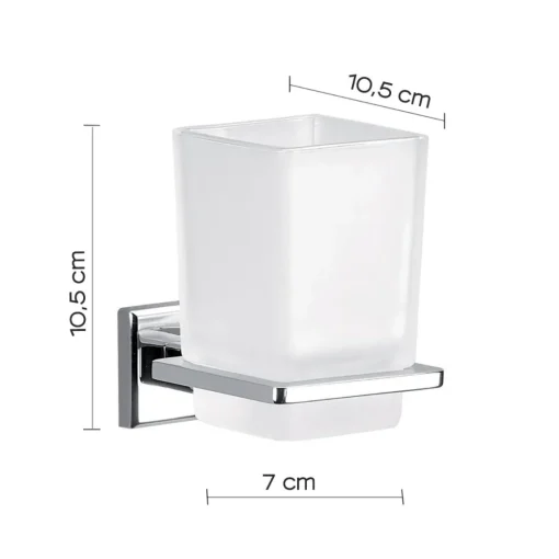 Bissolo Casa Porta Spazzolini<LINEA COLORADO - BICCHIERE PORTASPAZZOLINI CROMO E BIANCO