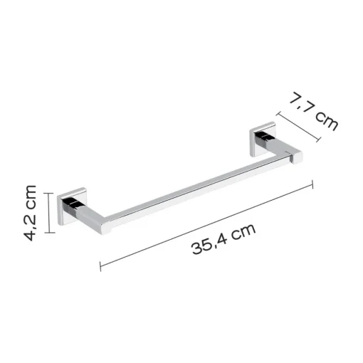 Bissolo Casa Porta Asciugamani<LINEA COLORADO - PORTA ASCIUGAMANI IN ACCIAIO INOSSIDABILE CROMOATO 35,4X7,7X4,2CM