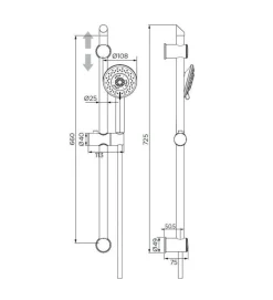 Bissolo Casa Colonne Doccia E Saliscendi<LINEA EDERA - SET SALISCENDI 5 GETTI CROMO