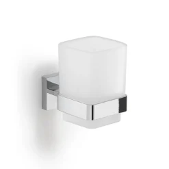 Bissolo Casa Porta Spazzolini<LINEA ELBA - BICCHIERE PORTASPAZZOLINI CROMO E BIANCO