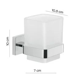Bissolo Casa Porta Spazzolini<LINEA ELBA - BICCHIERE PORTASPAZZOLINI CROMO E BIANCO