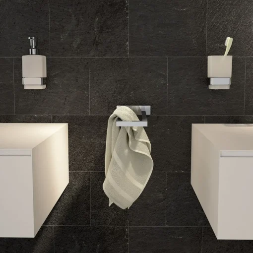 Bissolo Casa Porta Spazzolini<LINEA ELBA - BICCHIERE PORTASPAZZOLINI CROMO E BIANCO