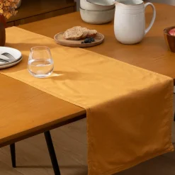 Bissolo Casa Tessile Tavola Runner<LINEA ELINA - RUNNER IN LINO E COTONE 38X140CM OCRA: vendita online LINEA ELINA - RUNNER IN LINO E COTONE 38X140CM OCRA in offerta