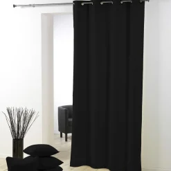 Bissolo Casa Tende Tende Confezionate<LINEA ESSENTIEL - TENDA CON OCCHIELLI IN POLIESTERE UNITO 140X280CM NERO: vendita online LINEA ESSENTIEL - TENDA CON OCCHIELLI IN POLIESTERE UNITO 140X280CM NERO in offerta