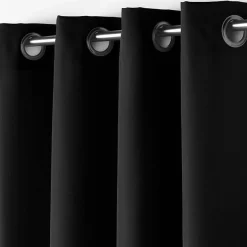 Bissolo Casa Tende Tende Confezionate<LINEA ESSENTIEL - TENDA CON OCCHIELLI IN POLIESTERE UNITO 140X280CM NERO: vendita online LINEA ESSENTIEL - TENDA CON OCCHIELLI IN POLIESTERE UNITO 140X280CM NERO in offerta