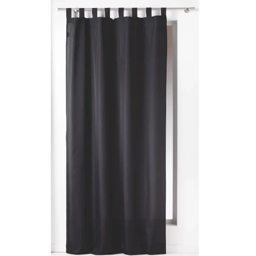 Bissolo Casa Tende Tende Confezionate<LINEA ESSENTIEL - TENDA CON PASSANTI IN POLIESTERE UNITO 140X260CM NERO: vendita online LINEA ESSENTIEL - TENDA CON PASSANTI IN POLIESTERE UNITO 140X260CM NERO in offerta