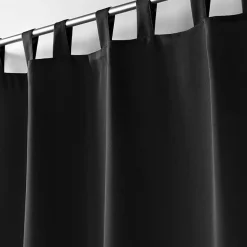 Bissolo Casa Tende Tende Confezionate<LINEA ESSENTIEL - TENDA CON PASSANTI IN POLIESTERE UNITO 140X260CM NERO: vendita online LINEA ESSENTIEL - TENDA CON PASSANTI IN POLIESTERE UNITO 140X260CM NERO in offerta