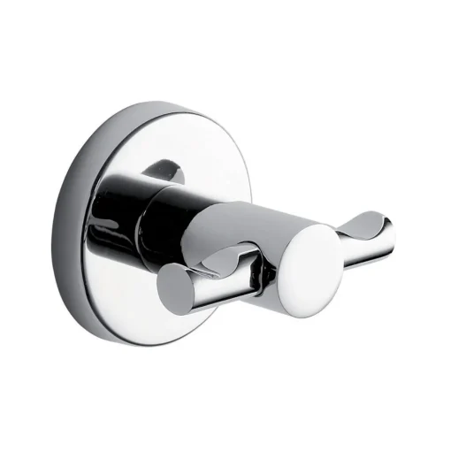 Bissolo Casa Appendini<LINEA FELCE - APPENDIABITI 2 POSTI CROMATO IN ACCIAIO INOX 6,5X5,5X5,6CM