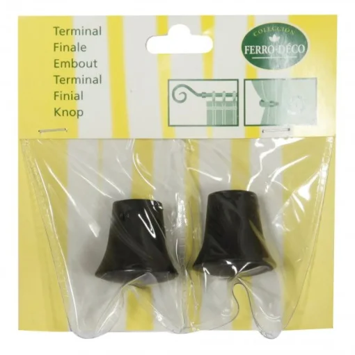 Bissolo Casa Accessori E Pali Tende Finali Per Pali<LINEA FERRO DECO - SET 2 FINALI PER TENDA MOD. CONICO COLORE NERO: vendita online LINEA FERRO DECO - SET 2 FINALI PER TENDA MOD. CONICO COLORE NERO in offerta