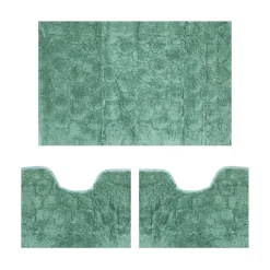 Bissolo Casa Tessile Bagno Tappeti Bagno|Tappeti Bagno<LINEA FOGLIA - PARURE 3PZ TAPPETINI BAGNO VERDE ACQUA: vendita online LINEA FOGLIA - PARURE 3PZ TAPPETINI BAGNO VERDE ACQUA in offerta