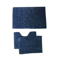 Bissolo Casa Tessile Bagno Tappeti Bagno|Tappeti Bagno<LINEA FOGLIA - PARURE 3PZ TAPPETINI BAGNO BLUETTE: vendita online LINEA FOGLIA - PARURE 3PZ TAPPETINI BAGNO BLUETTE in offerta