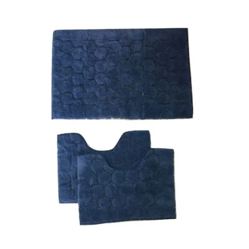 Bissolo Casa Tessile Bagno Tappeti Bagno|Tappeti Bagno<LINEA FOGLIA - PARURE 3PZ TAPPETINI BAGNO BLUETTE: vendita online LINEA FOGLIA - PARURE 3PZ TAPPETINI BAGNO BLUETTE in offerta