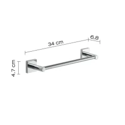 Bissolo Casa Porta Asciugamani<LINEA FUJI - PORTA SALVIETTE CROMATO ACCIAIO INOX ADATTABILE 34X6,8X4,7CM