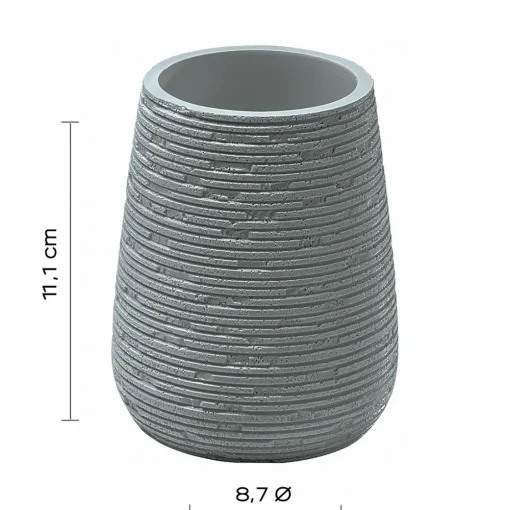 Bissolo Casa Porta Spazzolini<LINEA GEMINI - BICCHIERE PORTASPAZZOLINI GRIGIO