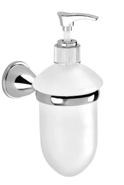 Bissolo Casa Porta Saponi E Dosatori<LINEA GENZIANA - DOSASAPONE BIANCO SATINATO E CROMO