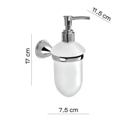 Bissolo Casa Porta Saponi E Dosatori<LINEA GENZIANA - DOSASAPONE BIANCO SATINATO E CROMO