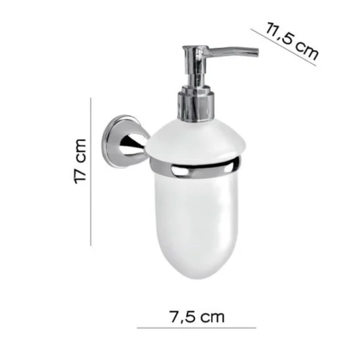 Bissolo Casa Porta Saponi E Dosatori<LINEA GENZIANA - DOSASAPONE BIANCO SATINATO E CROMO