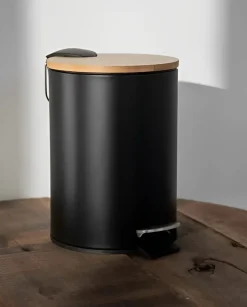 Bissolo Casa Pattumiere Bagno<LINEA HAITI - PATTUMIERA 3L NERO E NATURALE