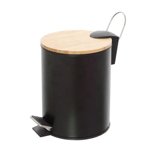 Bissolo Casa Pattumiere Bagno<LINEA HAITI - PATTUMIERA 3L NERO E NATURALE