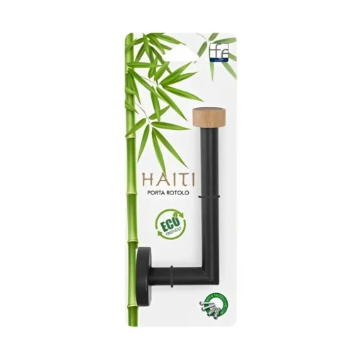 Bissolo Casa Porta Rotolo<LINEA HAITI - PORTA ROTOLO NERO E NATURALE
